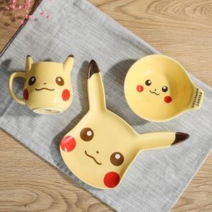 Pack De Taza, Plato y Tazon De Ceramica Pikachu